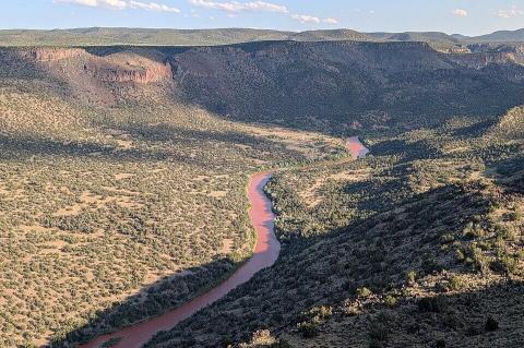 The Rio Grande from the Puye Escarpment, at White Rock, New Mexico