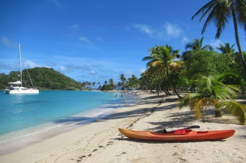 Salt Whistle Bay on Mayreau Island, St. Vincent and the Grenadines
