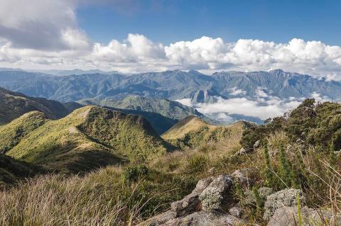 Panorama of the Serra da Mantiqueira mountain range, Brazil 