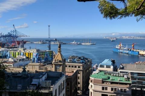 Valparaiso harbor panorama, Chile