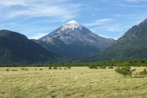 View of Lanín Volcano from Lanín National Park, Argentina