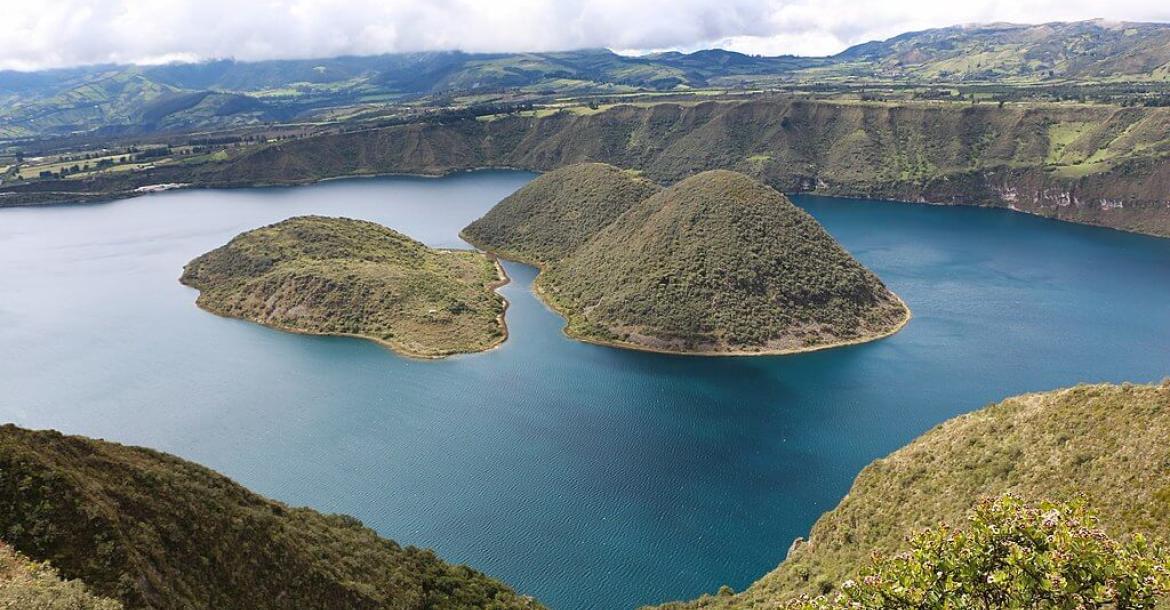 Caldera of Cuicocha in the Cotacachi-Cayapas Ecological Reserve, Écuador