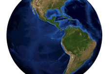 Global map representation of the American geopolitical region.