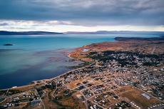 Aerial view of El Calafate, Argentina in 2018