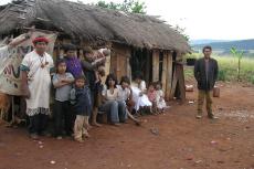 Pai Tavytera Indigenous family, part of the Panambi'y tribe in Amambay, Paraguay