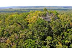 View of La Danta pyramid, Mayan site of El Mirador, El Petén, Guatemala