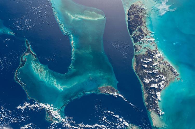  The island nation of the Bahamas is pictured from the International Space Station as it orbited 263 miles above the Atlantic Ocean